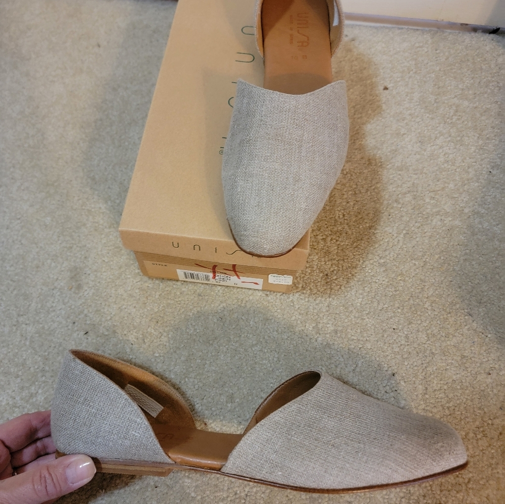 Unisa Women's Tan Linen Slip-On Shoes Size 10 Excellent Used Condition - Picture 3 of 5